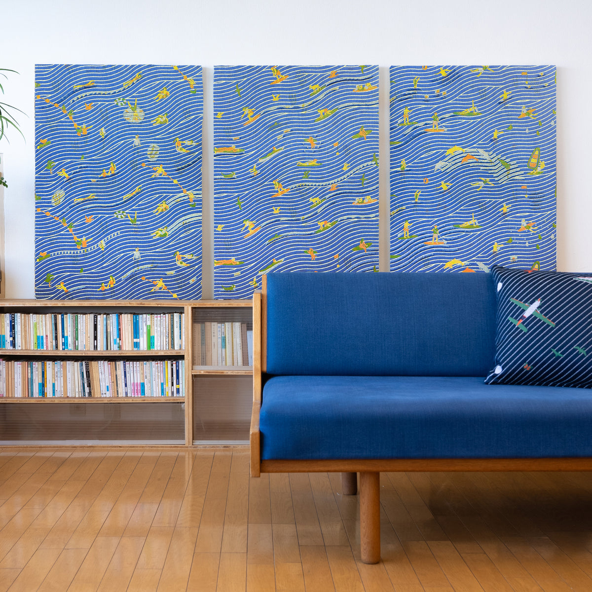 Made-to-order] SNIP SNAP NAMI | fabric art panel – YURI HIMURO