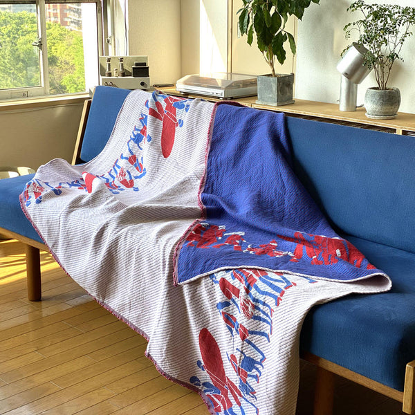 ONDO blanket L |  blue �~ red